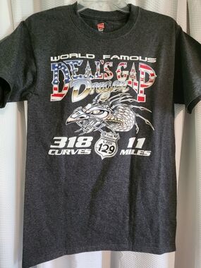 Hanes Dark Gray 'Deals Gap Dragon' Graphic Tee.